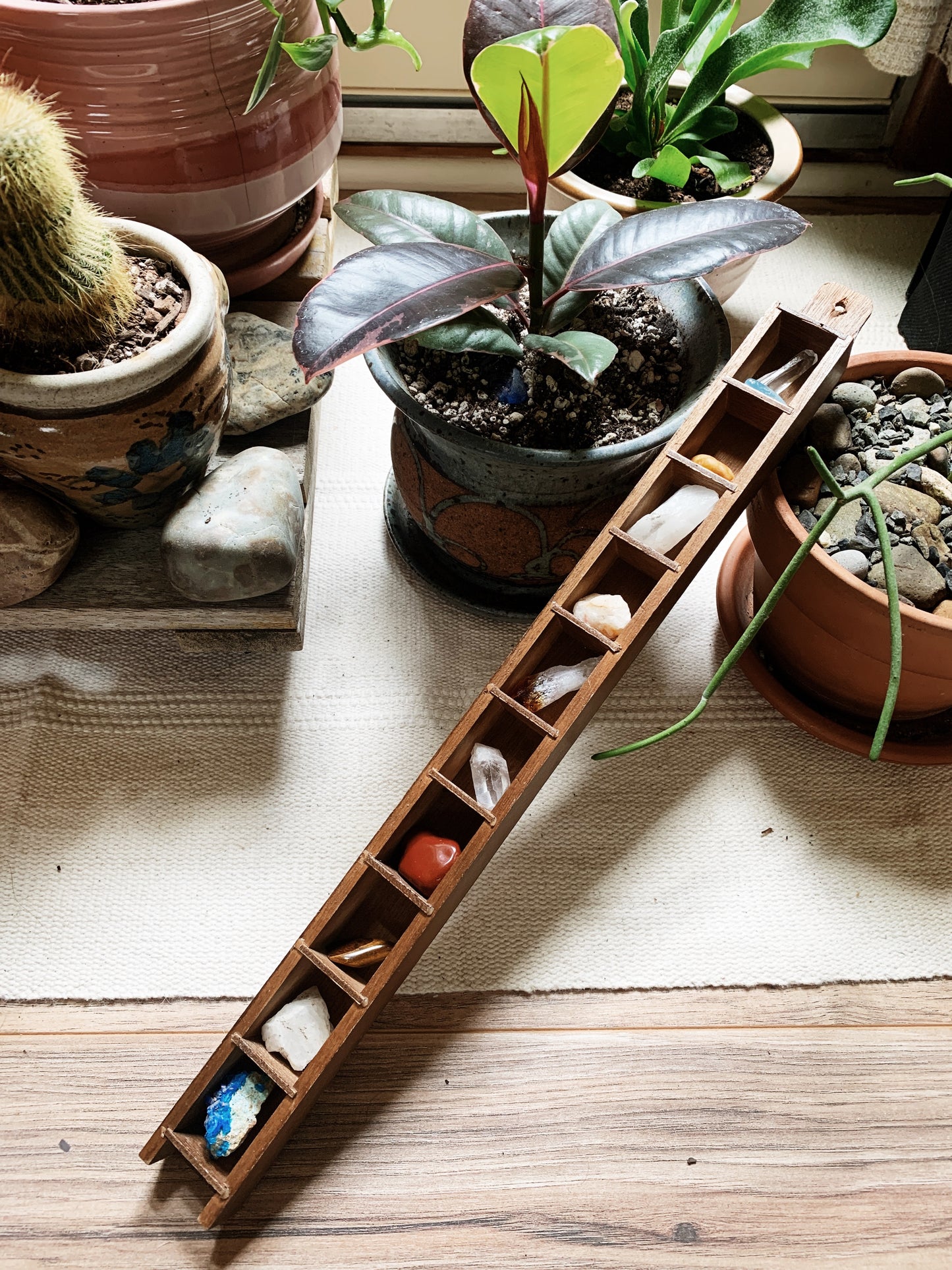 Vintage Hanging Wood Curio Cubby Shelf