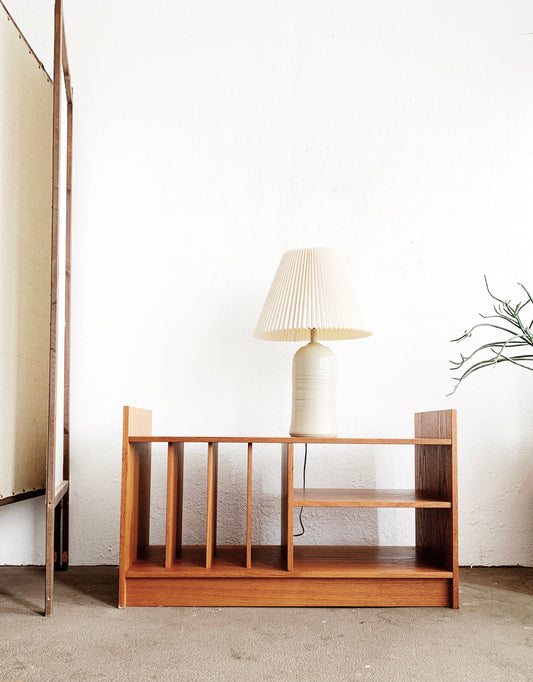 Mid Century Teak Media Shelf Danish