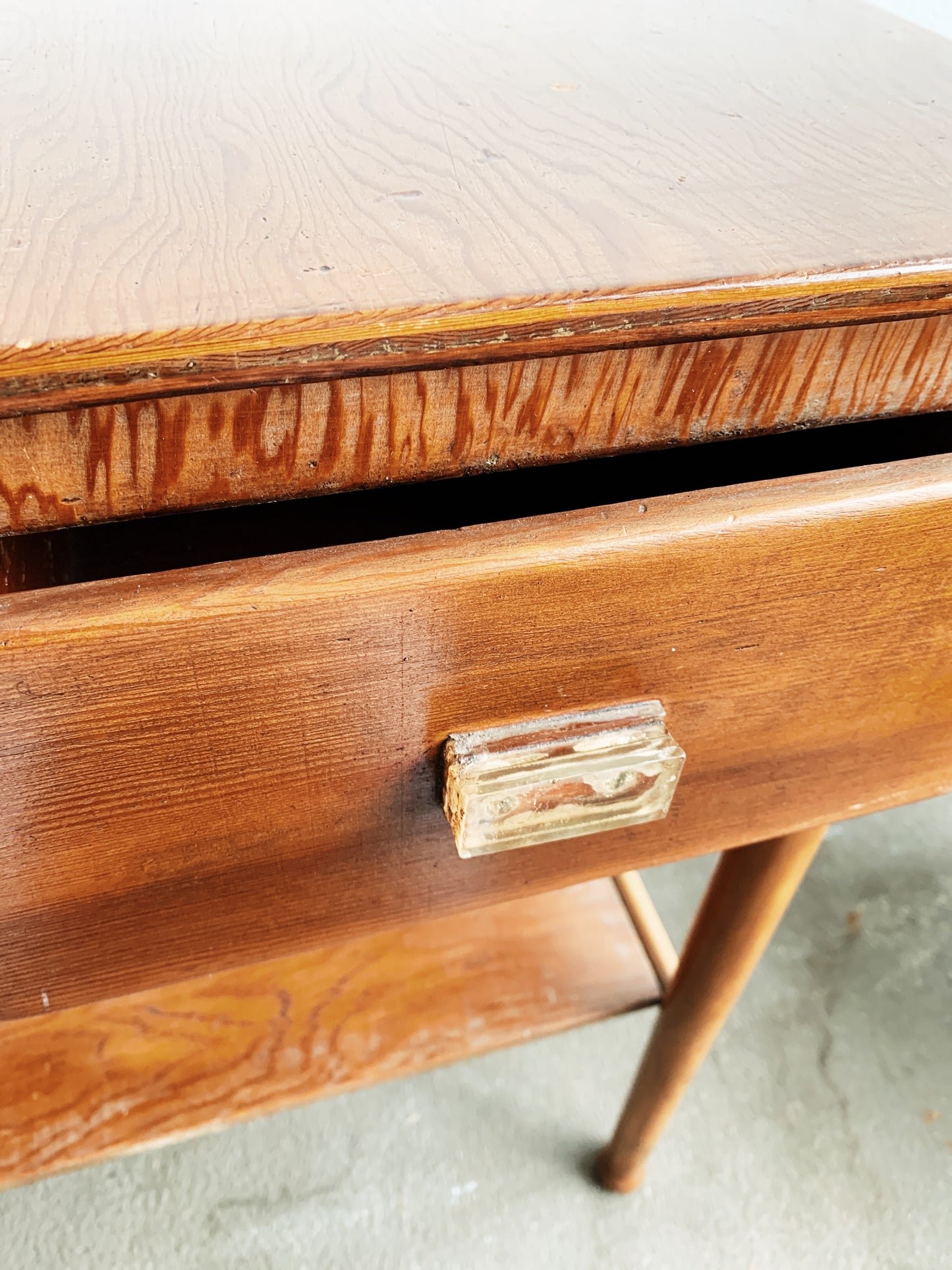Petite Vintage Handmade Side Table / Console
