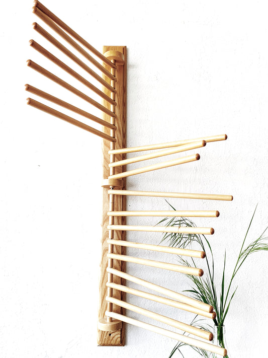 Vintage Vertical Oak Drying rack