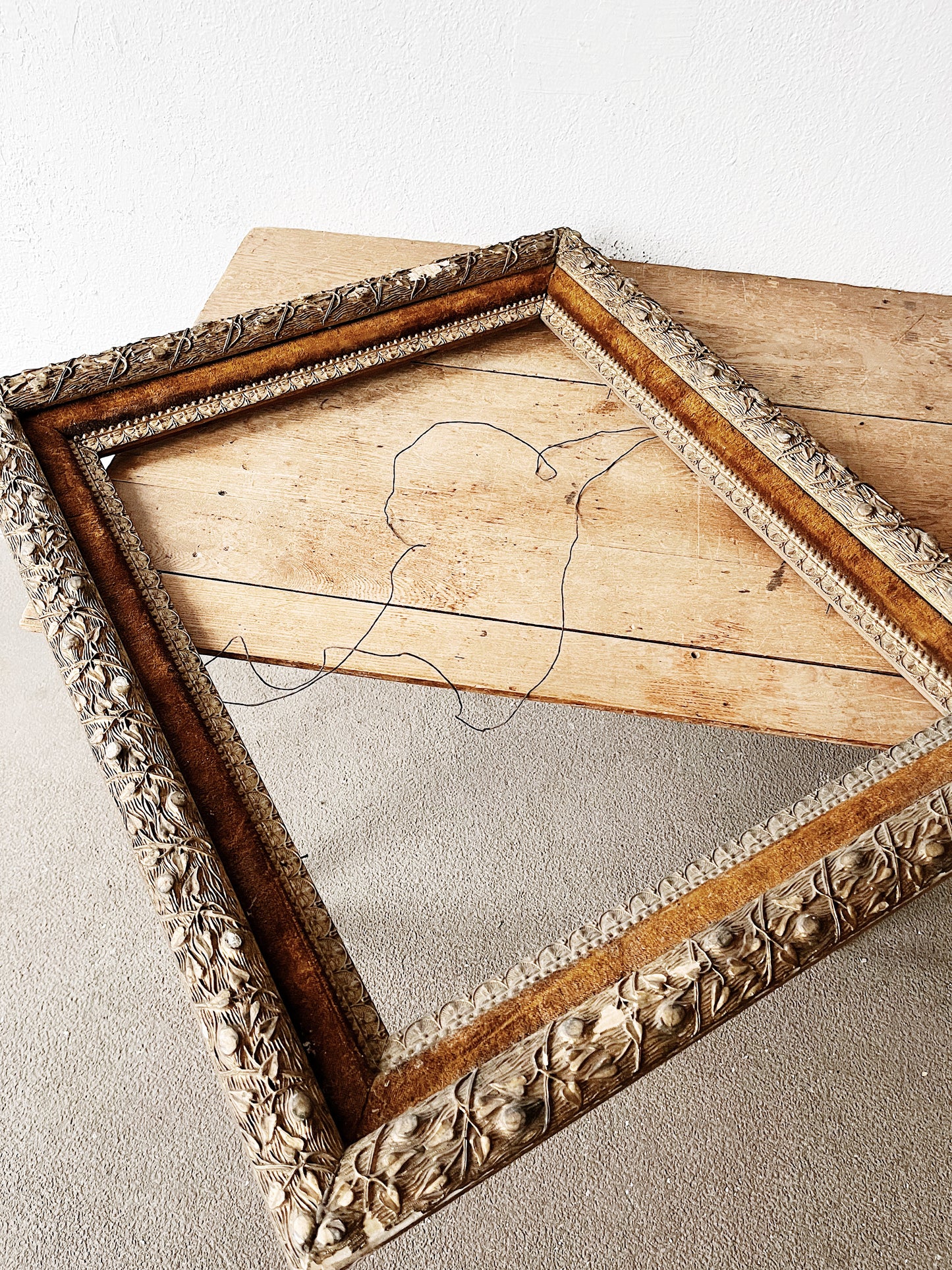 Large Antique Carved Wood Frame