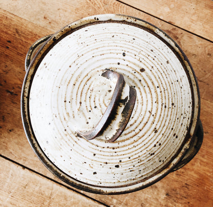Vintage Lidded Stoneware Crock