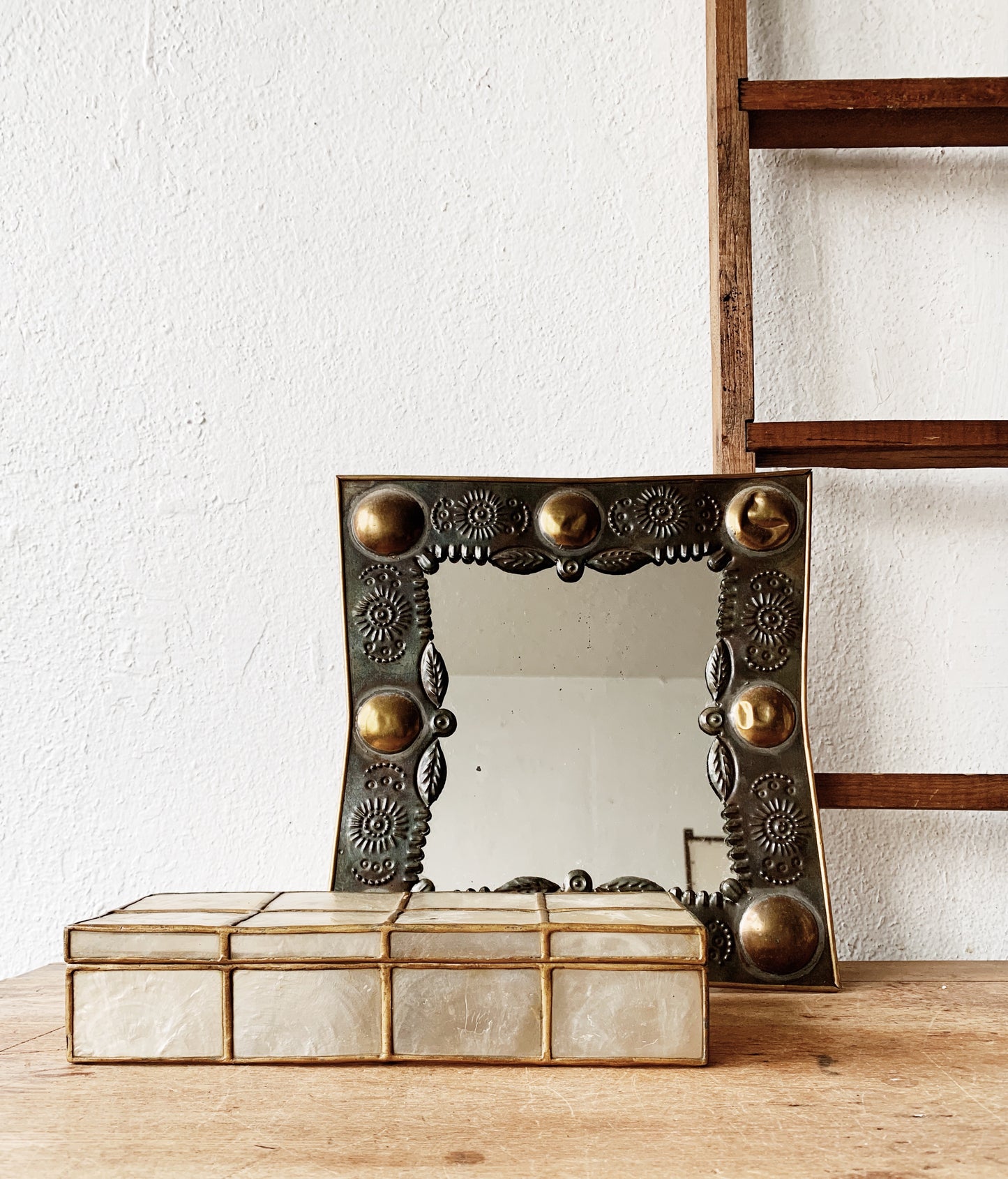 Pressed Tin Mirror Mexico