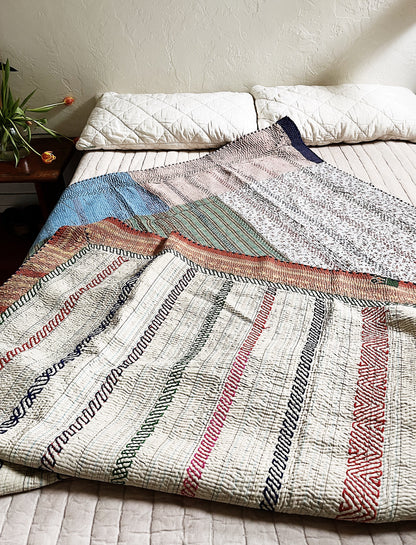 Handmade Cotton Kantha Quilt