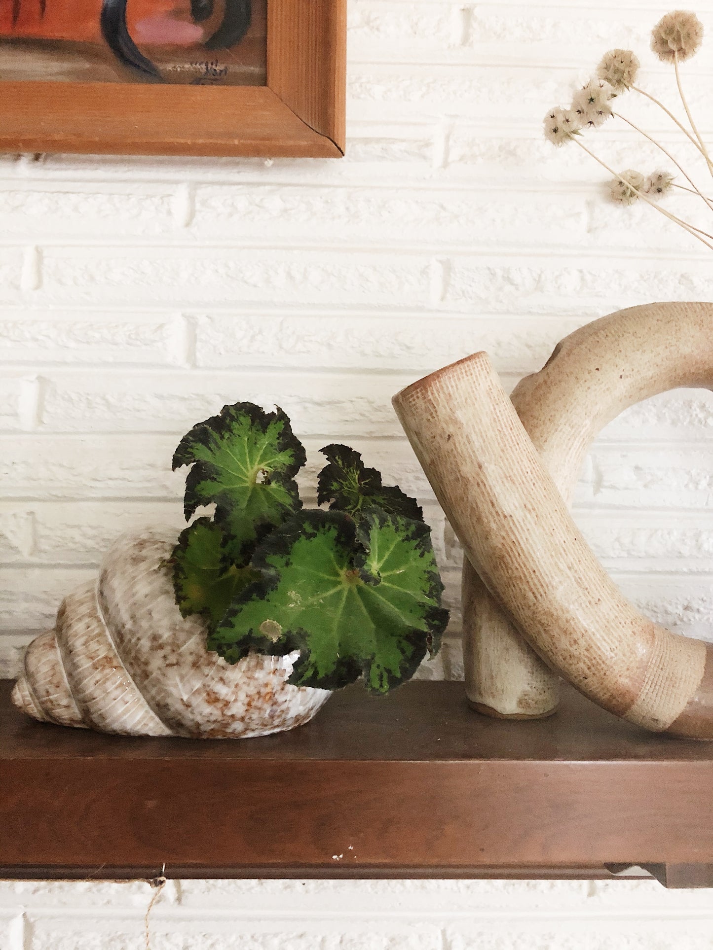 Vintage Ceramic Shell Planter