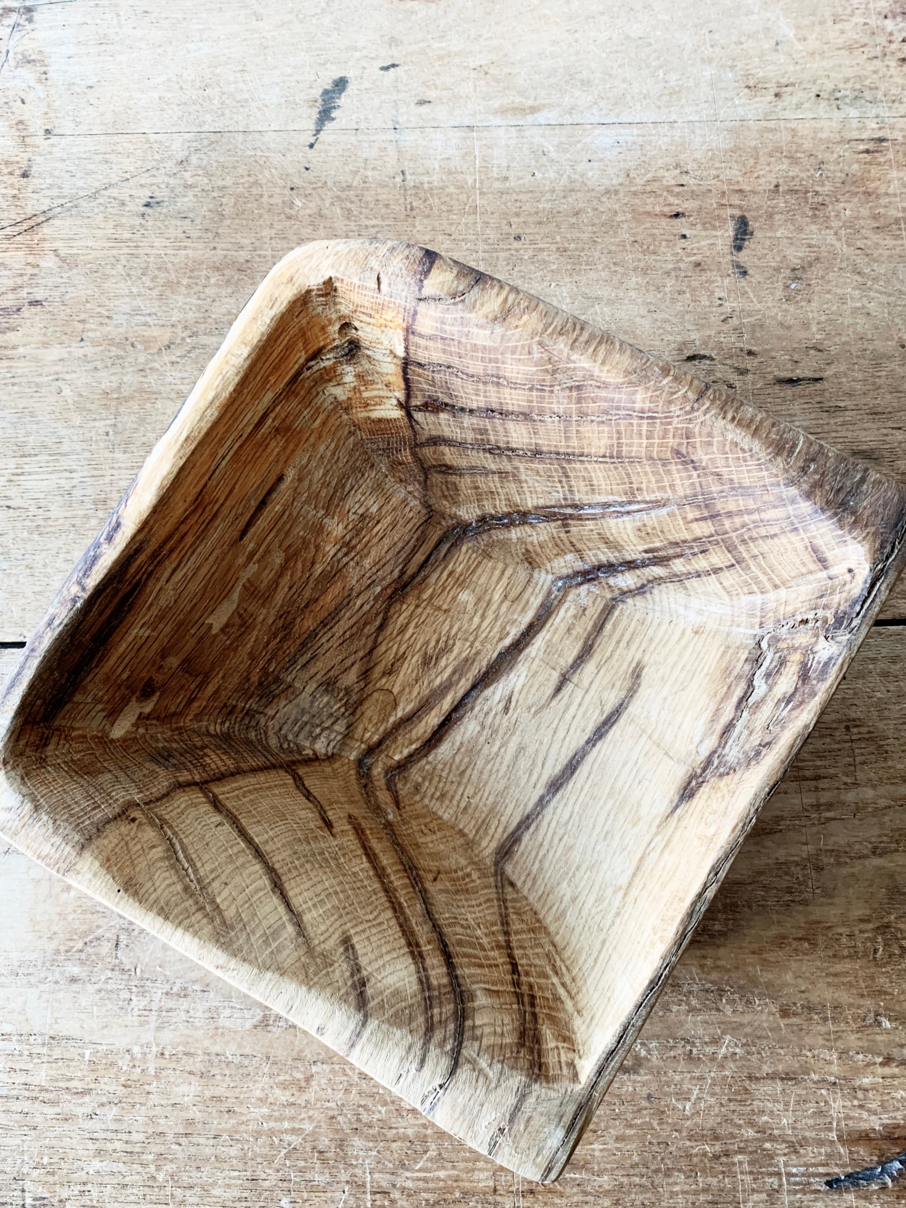 Artisan Carved Wood Bowl