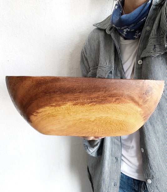 Vintage Square Wood Salad Bowl