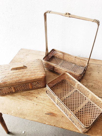 Vintage Woven Picnic Tiffin