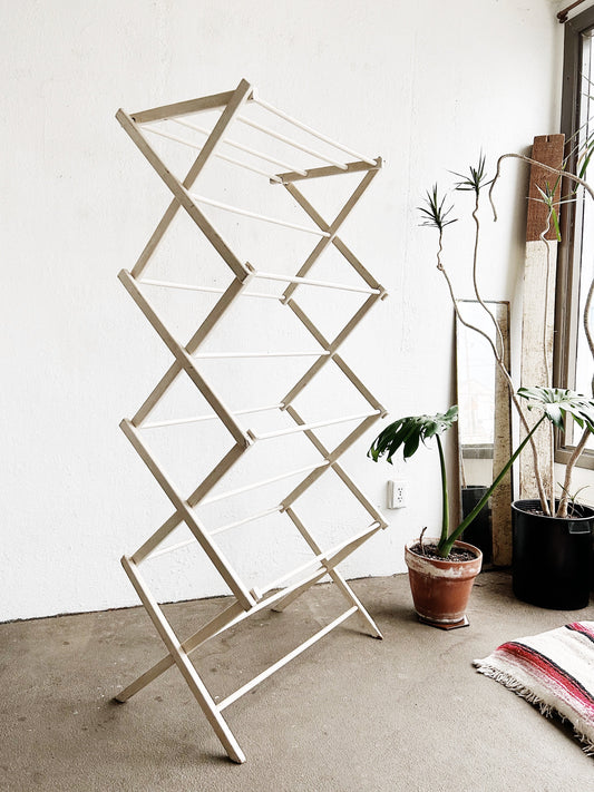 Tall Vintage Wood Drying Rack