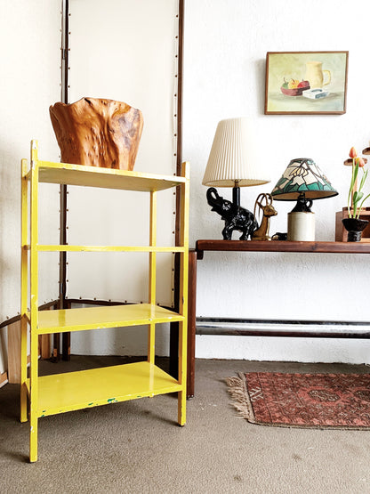 Sunny Yellow Vintage Wood Shelf