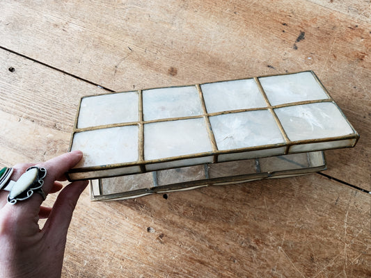 Capiz Shell and brass Windowpane Box