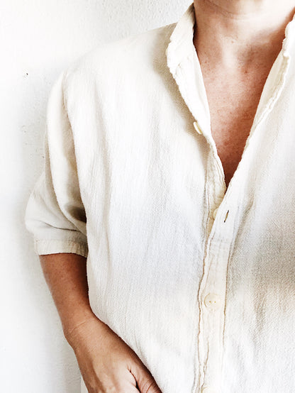 Vintage Unbleached Cotton Gauze Top