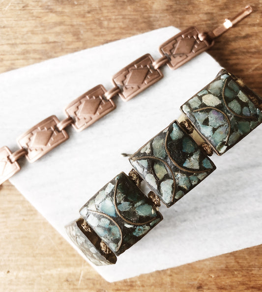 Antique Raj Turquoise Mosaic Bracelet