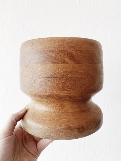 Vintage Turned Wood Bowl or Planter