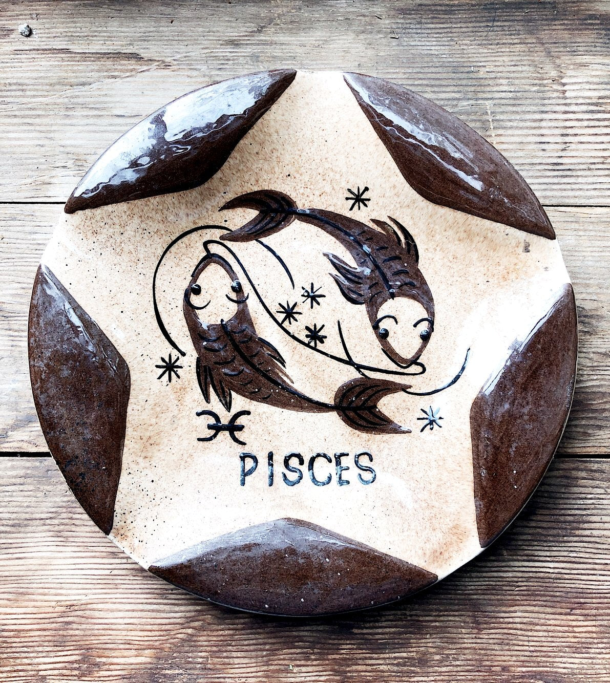 Hand Painted Pisces Ceramic Plate