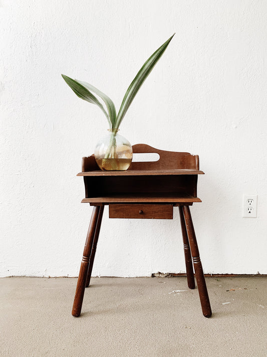 Small Vintage Wood Side Table
