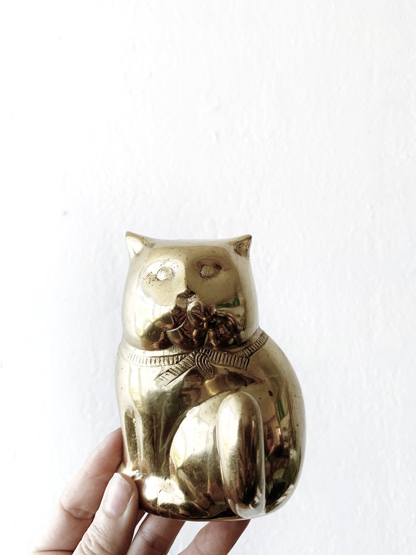 Vintage Brass Kitty Hook