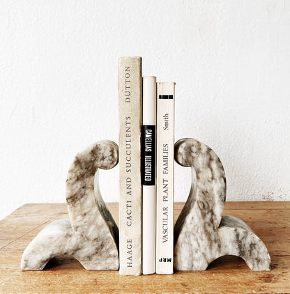 Mid Century Marble Bookends