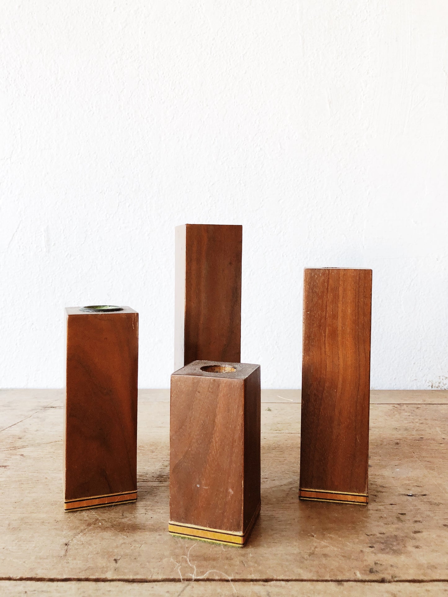 Vintage Walnut Candlestick Collection
