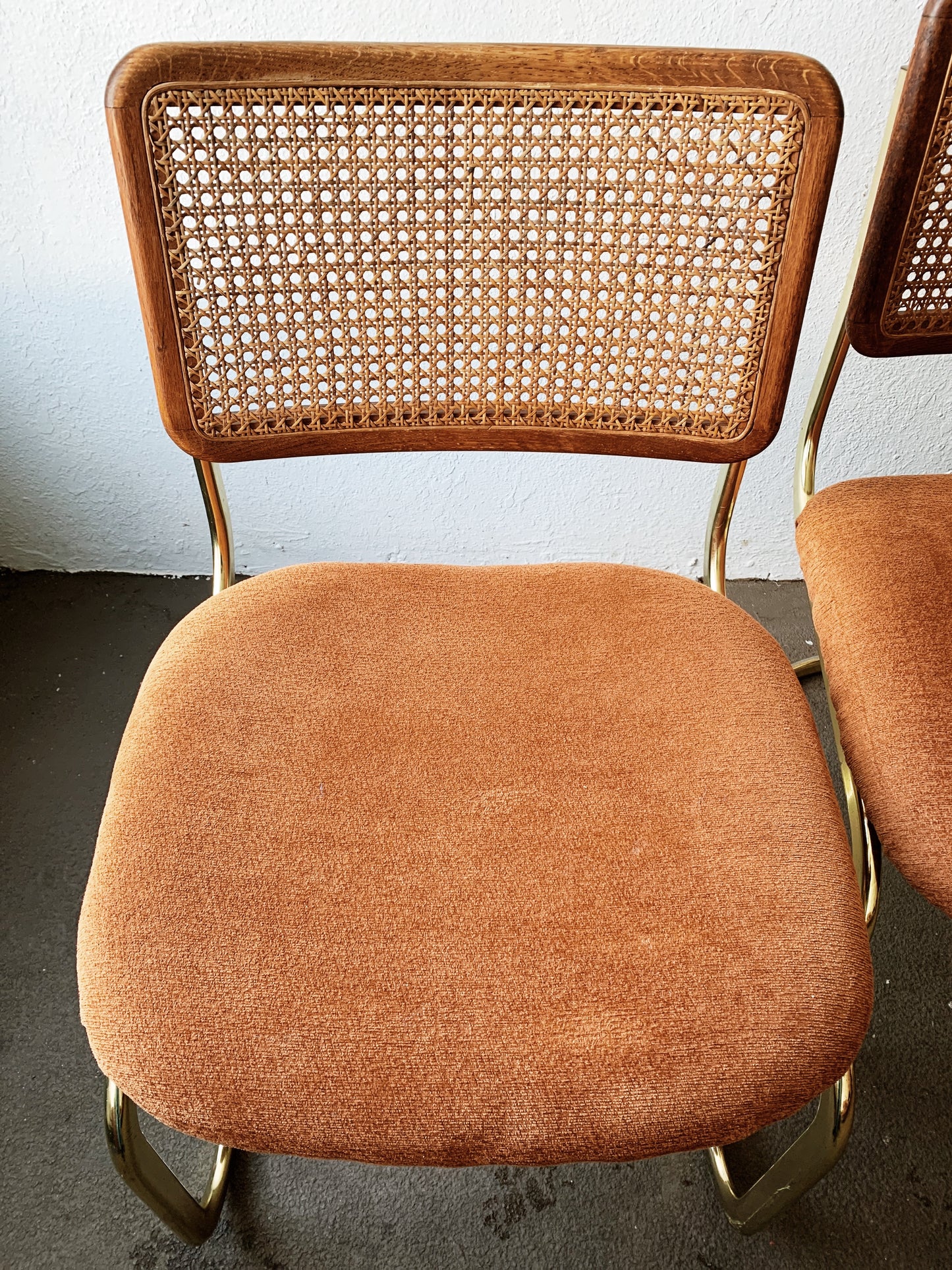 Three Vintage Caned Back Chairs