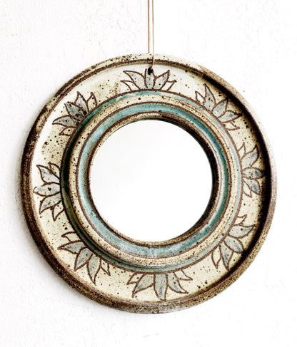 Vintage Round Ceramic Mirror