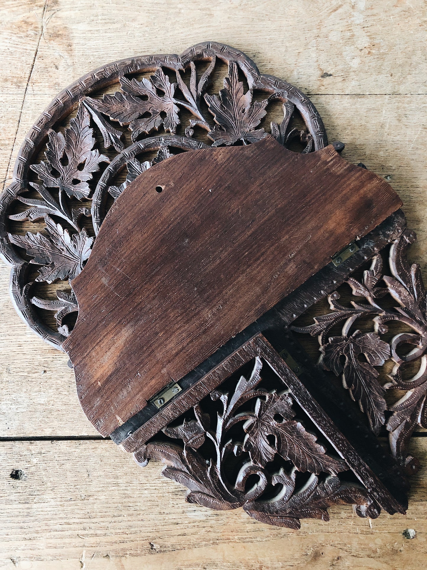 Vintage Carved Mandala Wall Shelf