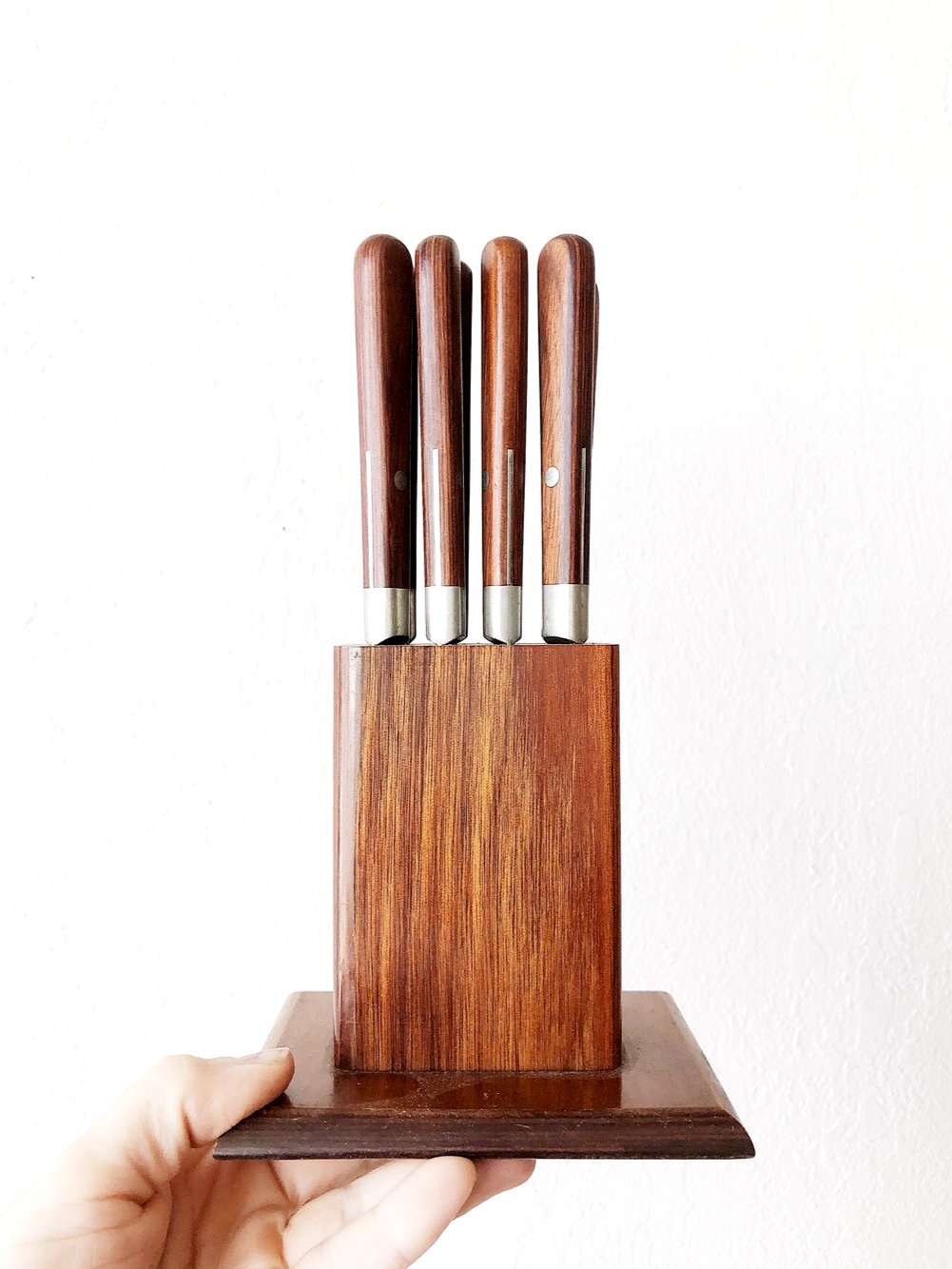 Mid Century Wooden Knife Set