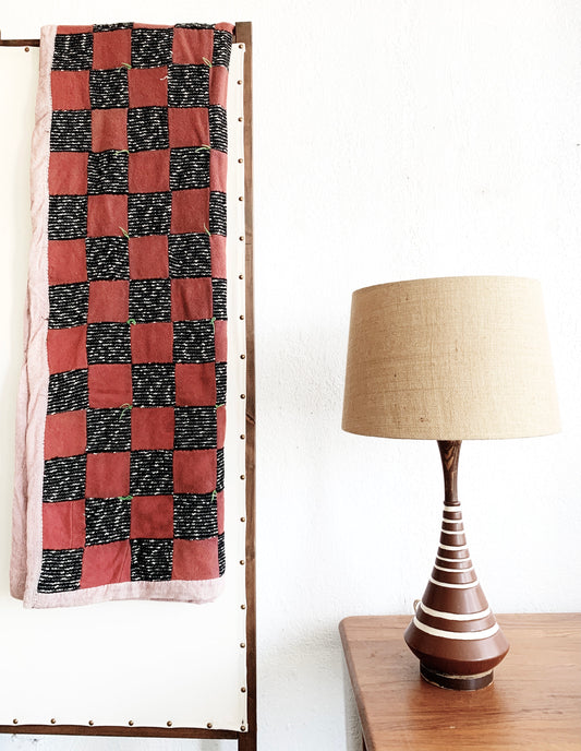 Vintage Wool and Cotton Patchwork Quilt