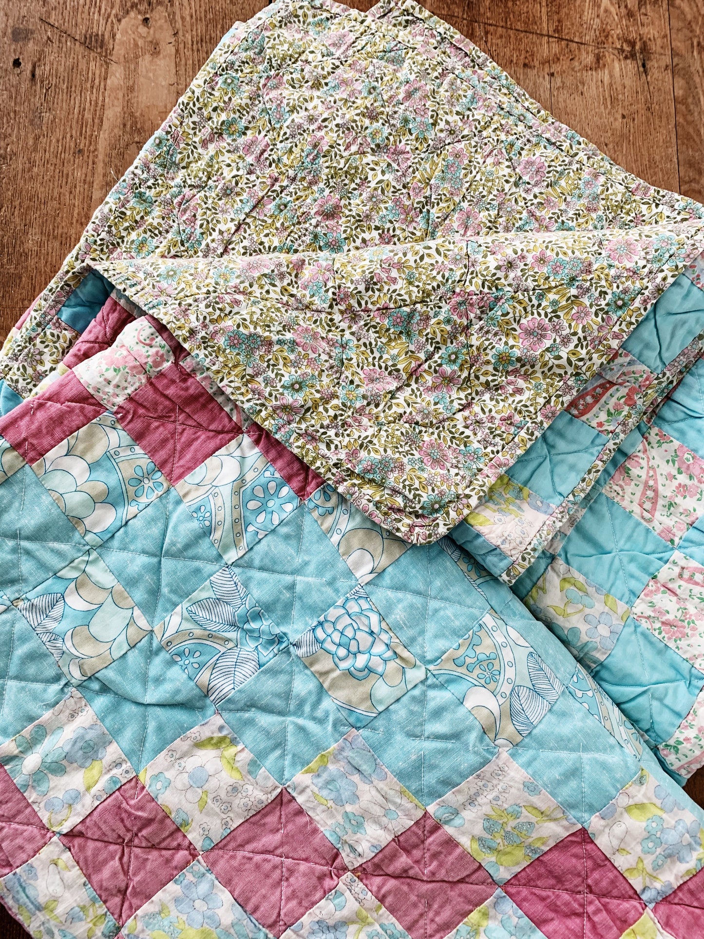 Vintage Handmade Cotton Quilt