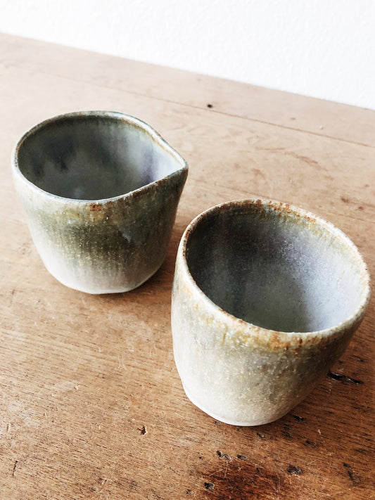 Vintage Handmade Ceramic Sugar and Creamer