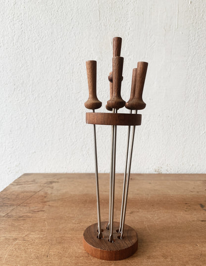 Mid Century Fondue Fork Set