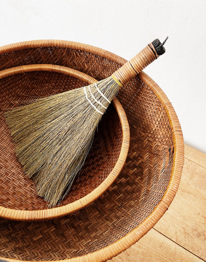 Vintage Nesting Baskets and Broom