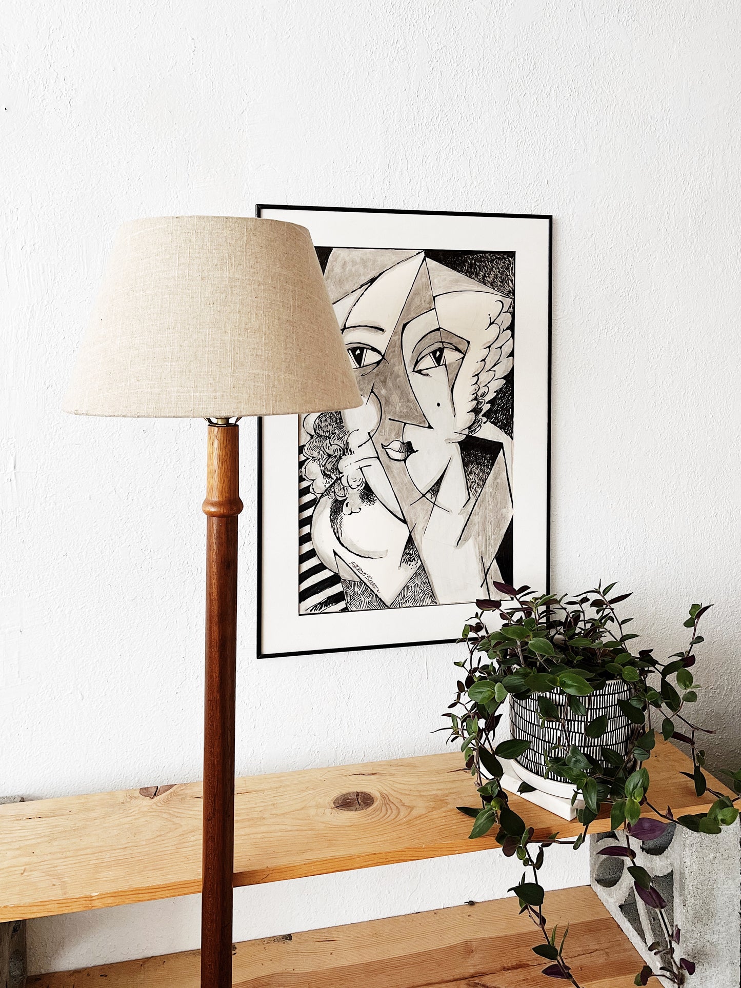 Vintage Teak Floor Lamp