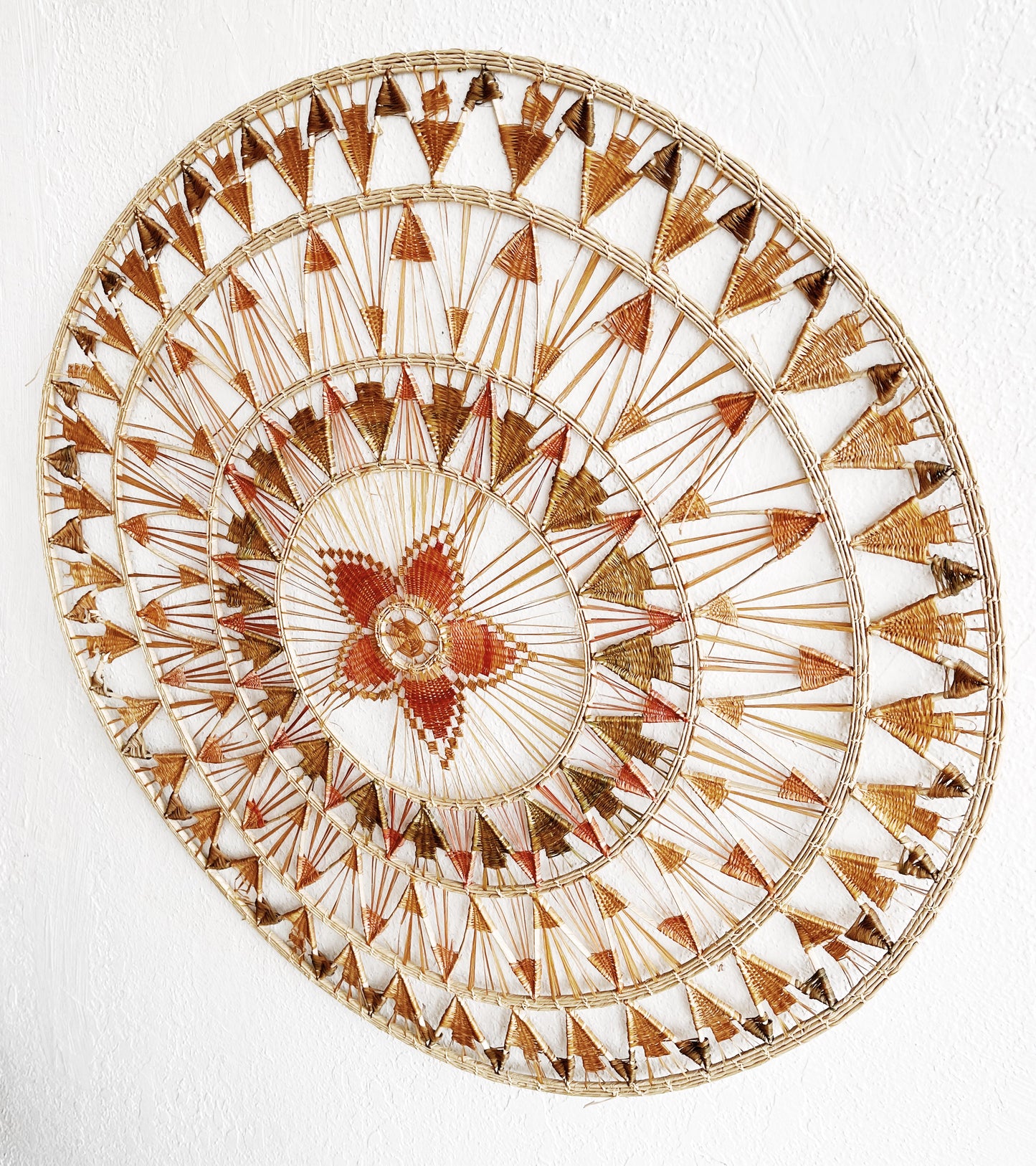 Large Straw Mandala Basket