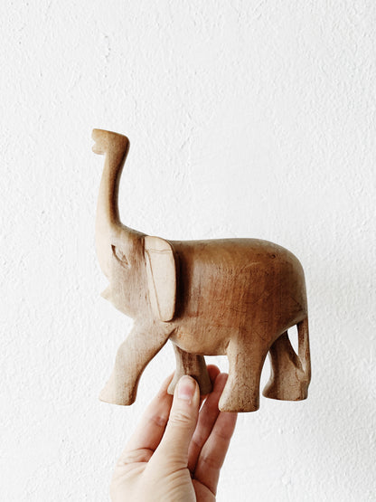 Vintage Carved Wood Elephant