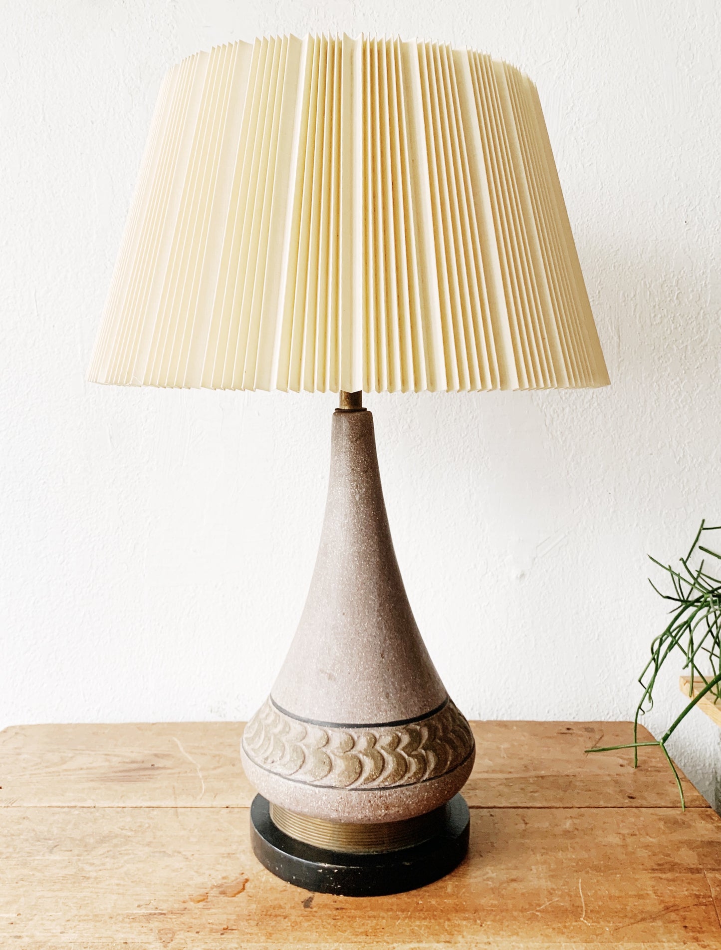 Mid Century Stiffel Pleated Drum Shade