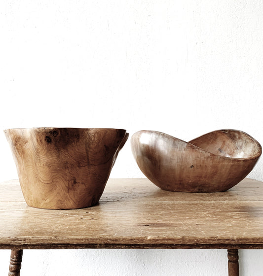 Sculptural Vintage Wood Bowl