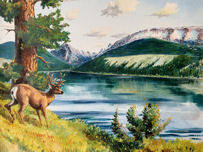 Large Vintage Framed Landscape Painting