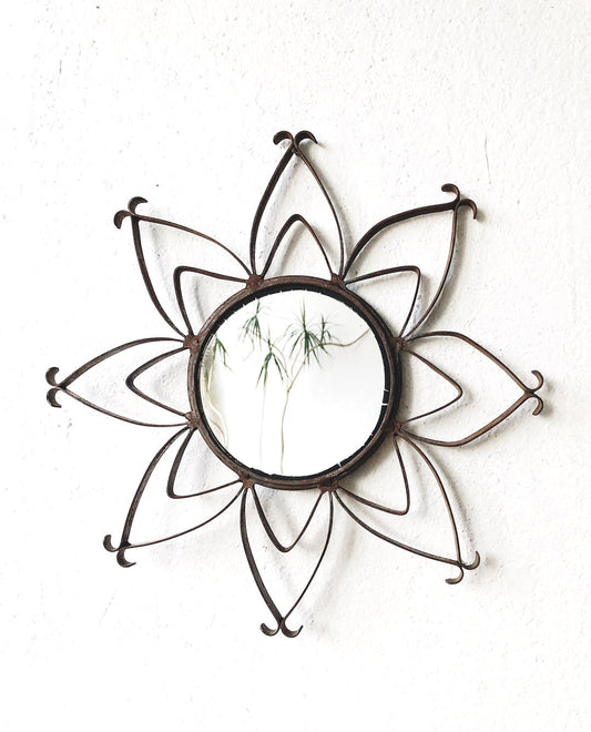 Mid Century Iron Framed Mirror