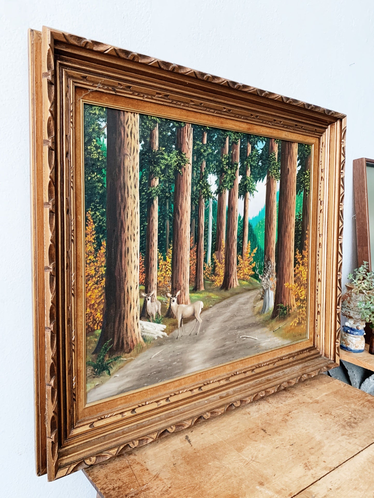 Large Mid Century Wildlife Painting