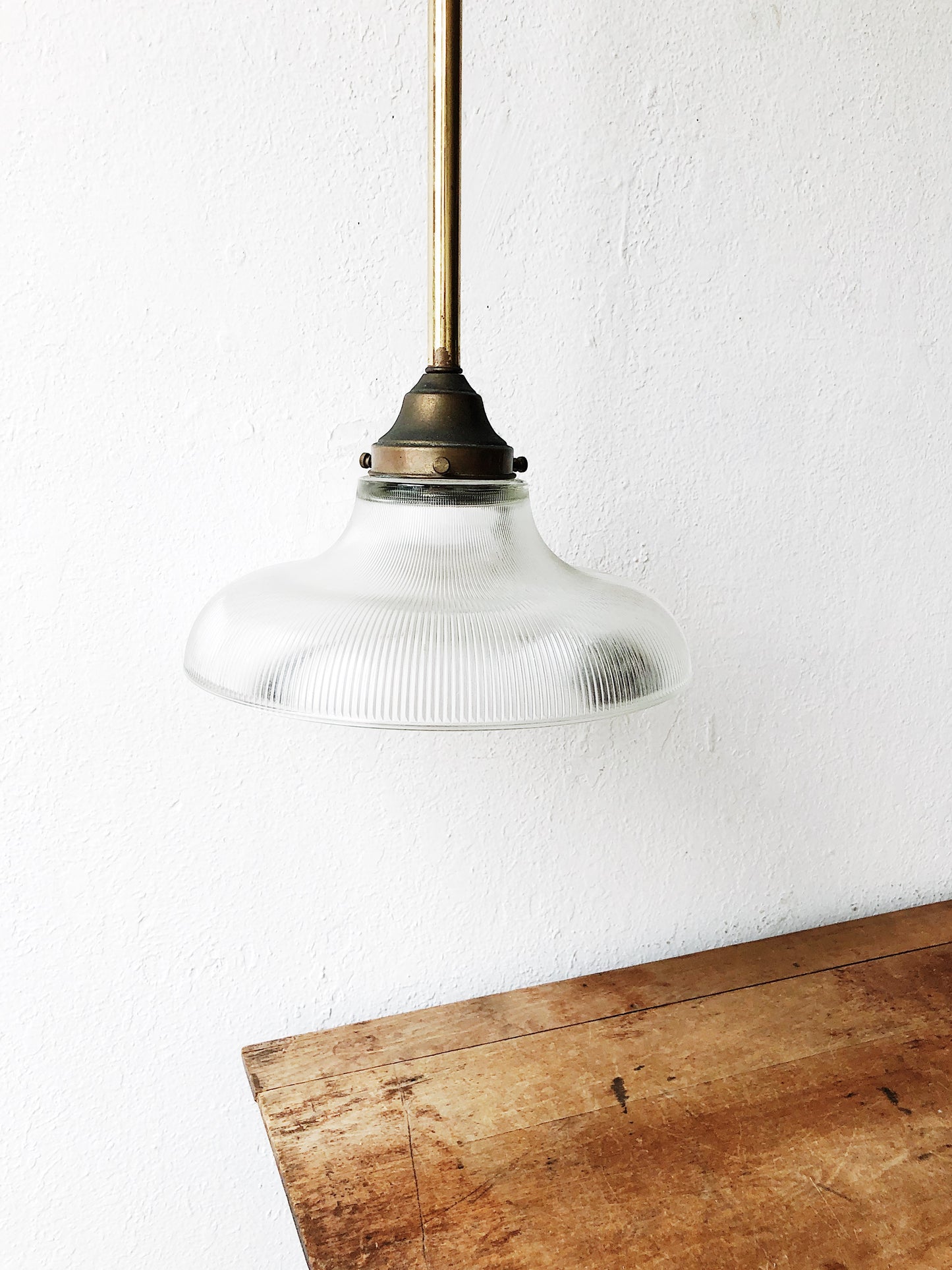 Vintage Reed Glass Pendant Lamp