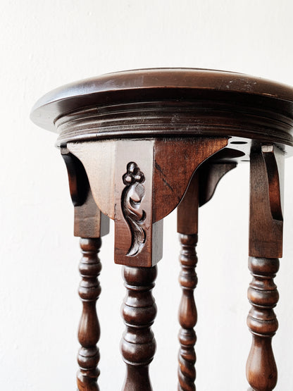 Tall Antique Wood Plant Stand