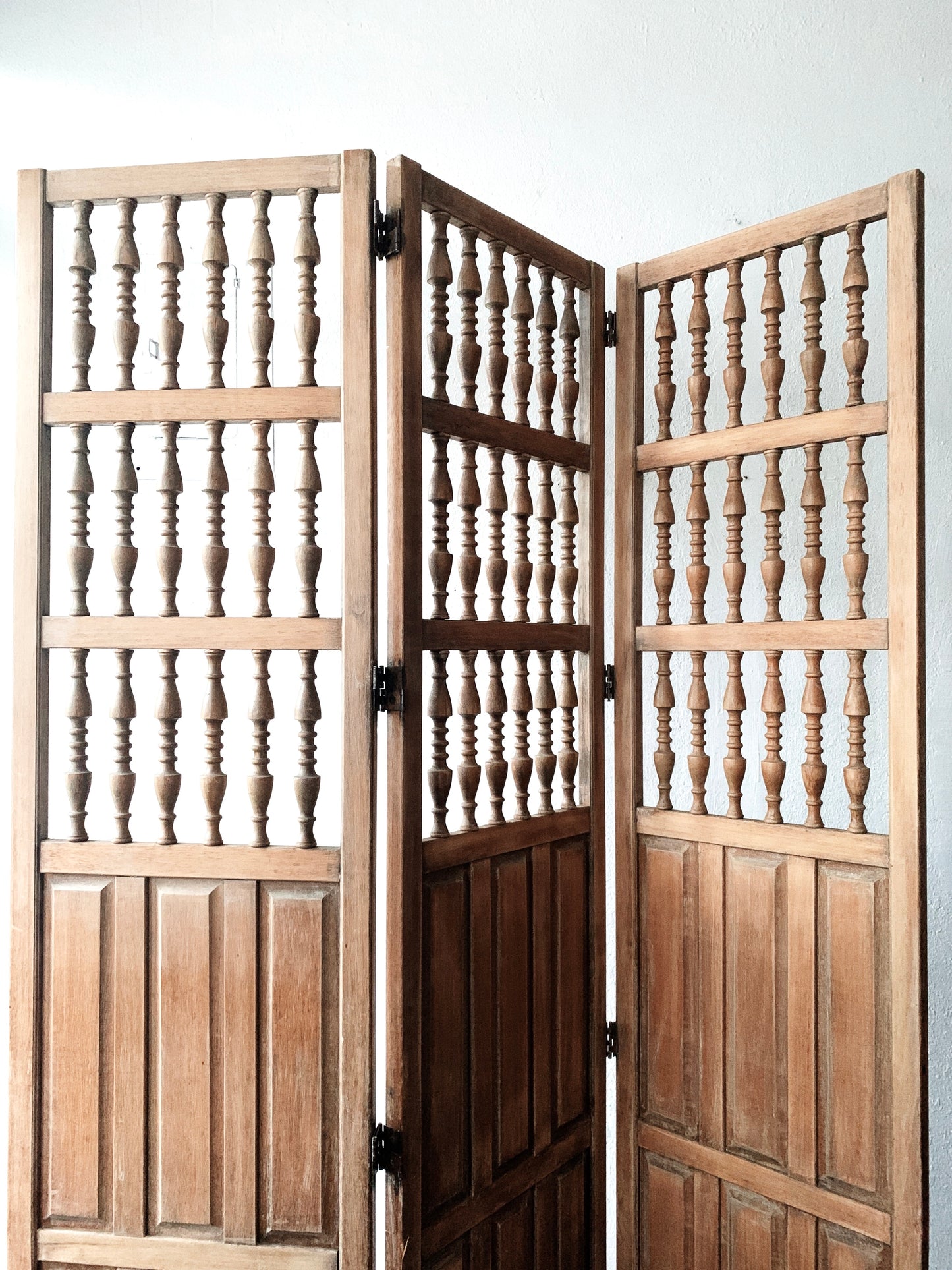 Antique Wood Trifold Room Divider