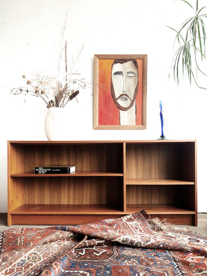 Vintage Danish Wood Veneer Shelving Unit