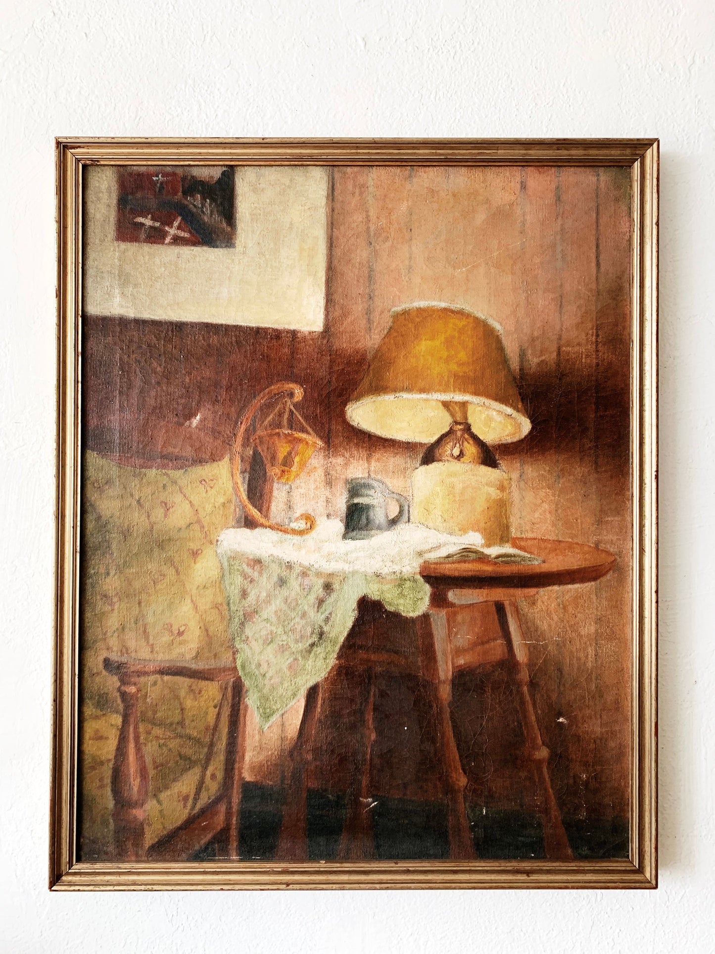 Large Framed Antique Oil Painting