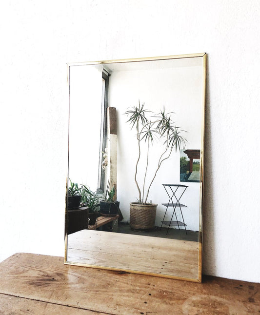 Minimal Brass Mirror