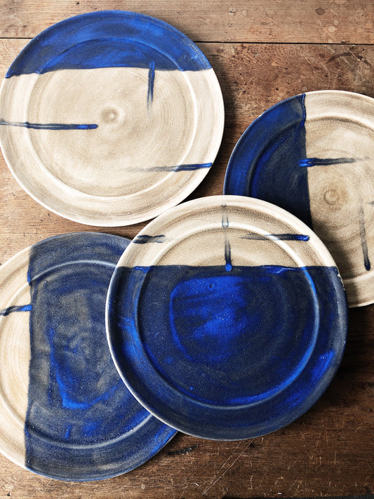 Set of Four Vintage Ceramic Dinner Plates