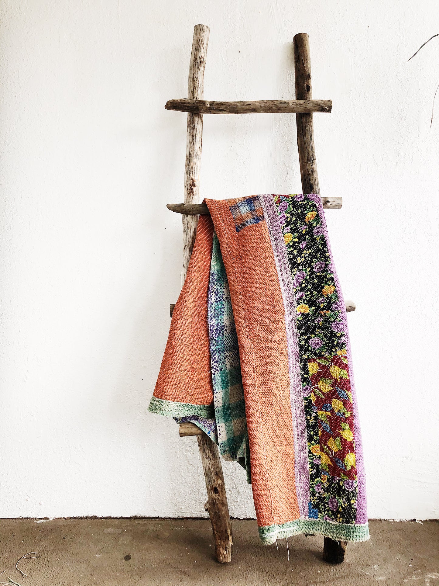 Vintage Reversible Cotton Kantha Quilt