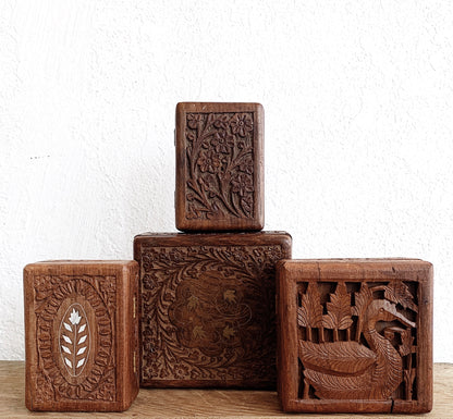 Vintage Carved Wood Box