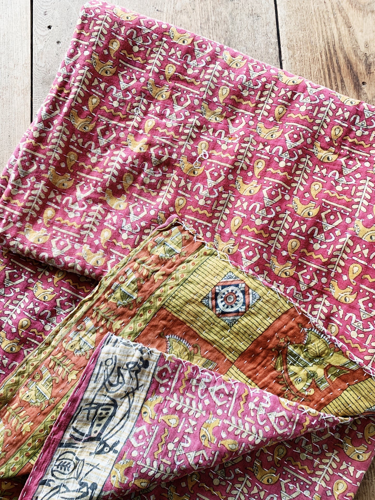 Vintage Reversible Kantha Quilt